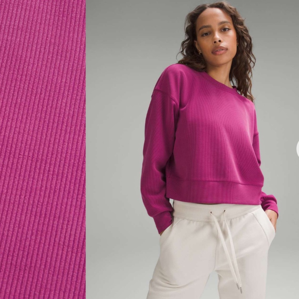 EUC Lululemon Ribbed Softstreme Perfectly Oversized Cropped Crew. Size 6